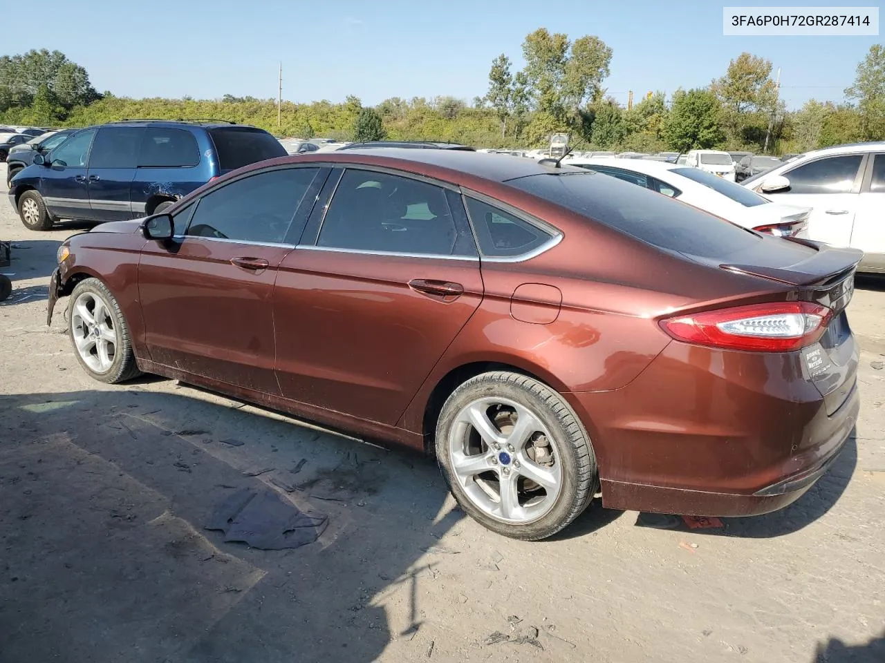 2016 Ford Fusion Se VIN: 3FA6P0H72GR287414 Lot: 75902574