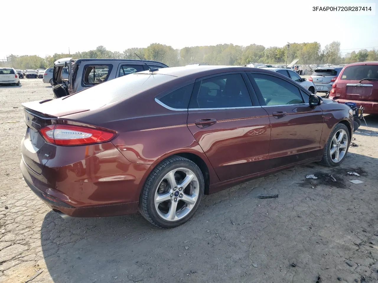 2016 Ford Fusion Se VIN: 3FA6P0H72GR287414 Lot: 75902574