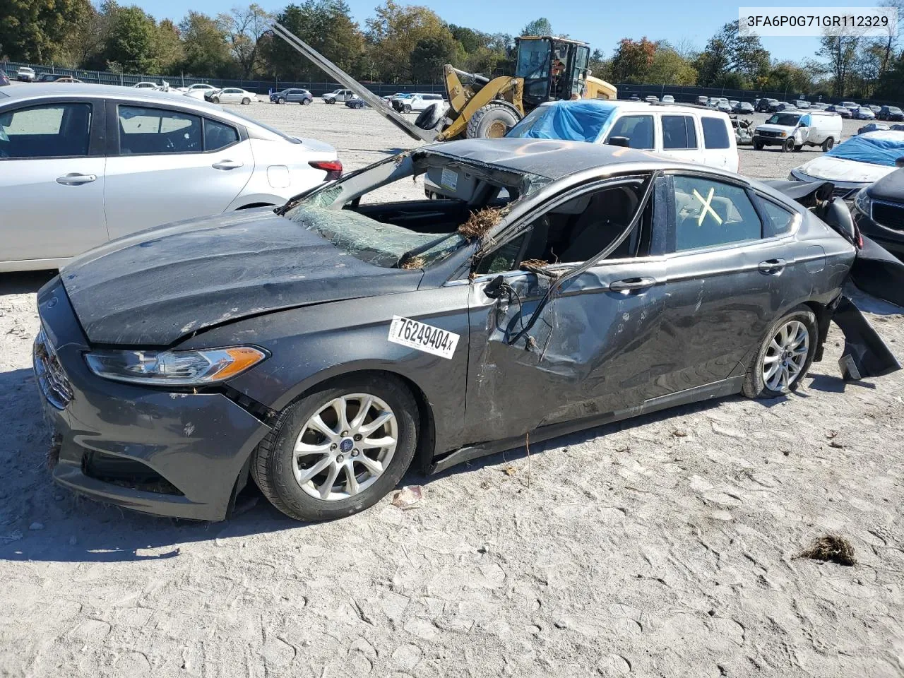 2016 Ford Fusion S VIN: 3FA6P0G71GR112329 Lot: 76249404