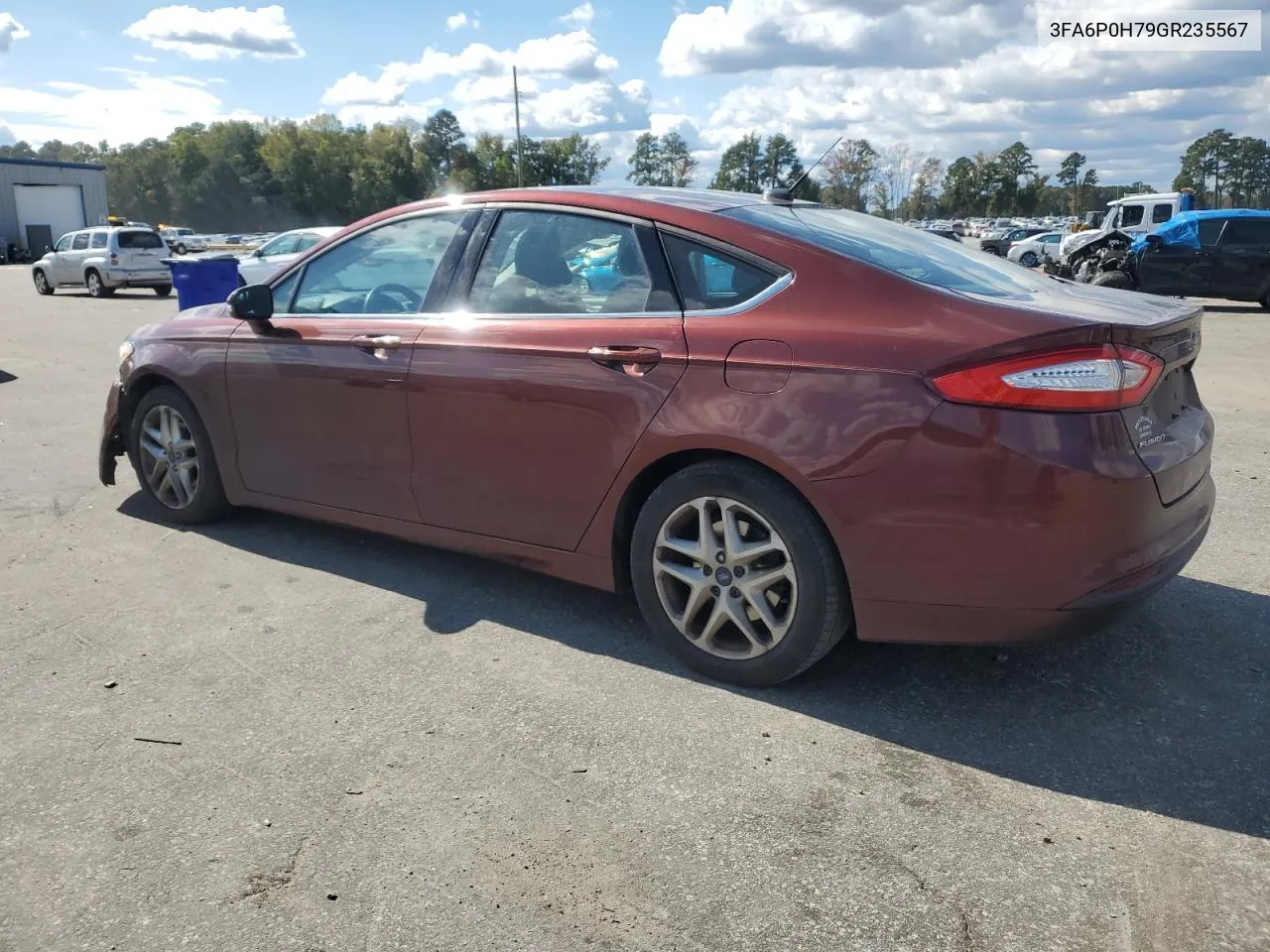 2016 Ford Fusion Se VIN: 3FA6P0H79GR235567 Lot: 76332044