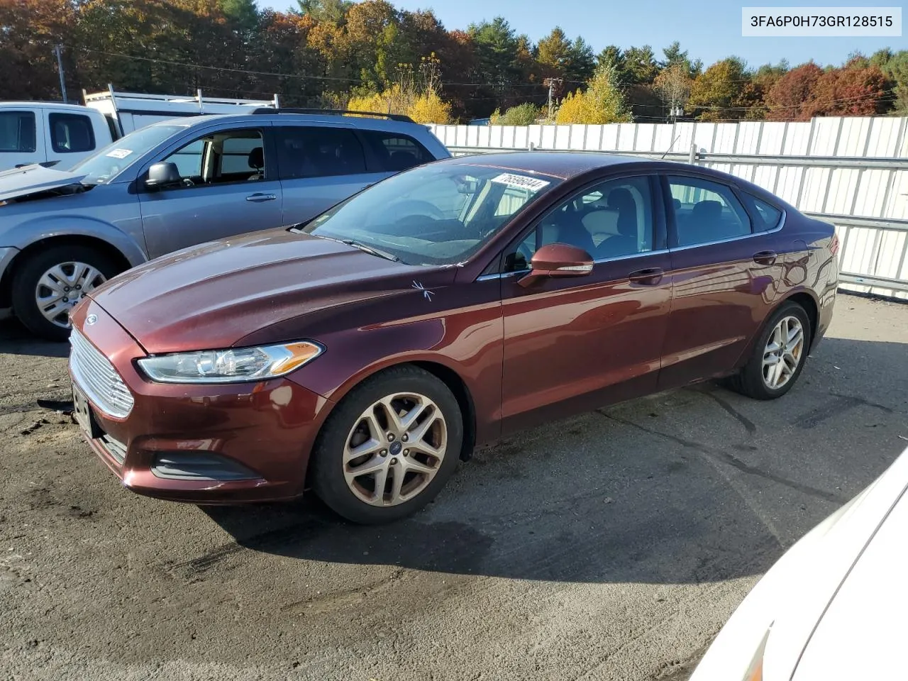 2016 Ford Fusion Se VIN: 3FA6P0H73GR128515 Lot: 76596044