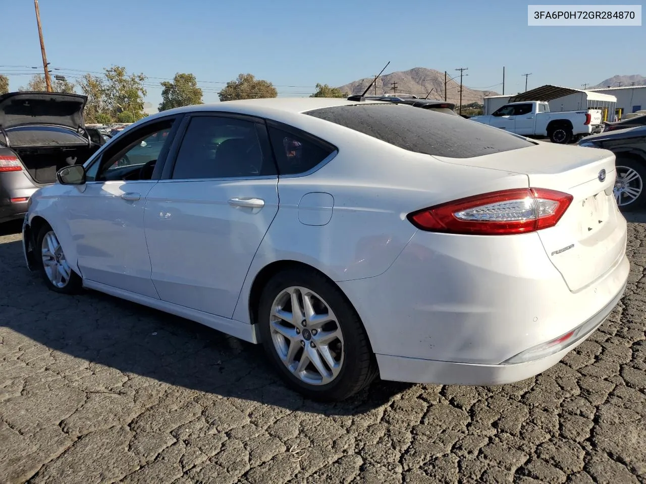 2016 Ford Fusion Se VIN: 3FA6P0H72GR284870 Lot: 76626984