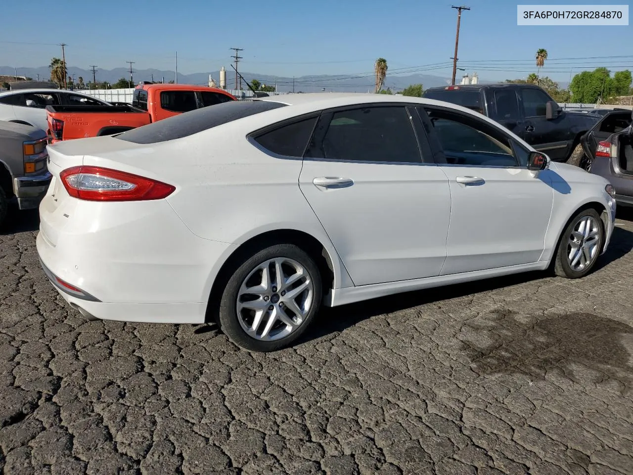 2016 Ford Fusion Se VIN: 3FA6P0H72GR284870 Lot: 76626984