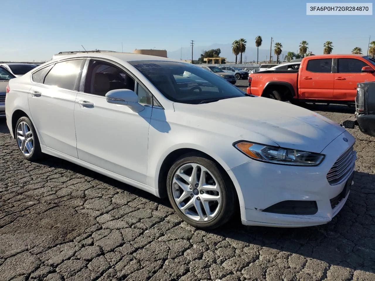 2016 Ford Fusion Se VIN: 3FA6P0H72GR284870 Lot: 76626984