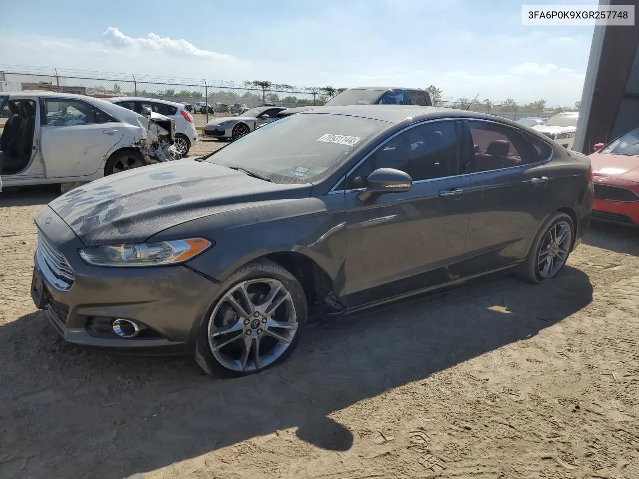 2016 Ford Fusion Titanium VIN: 3FA6P0K9XGR257748 Lot: 76931144