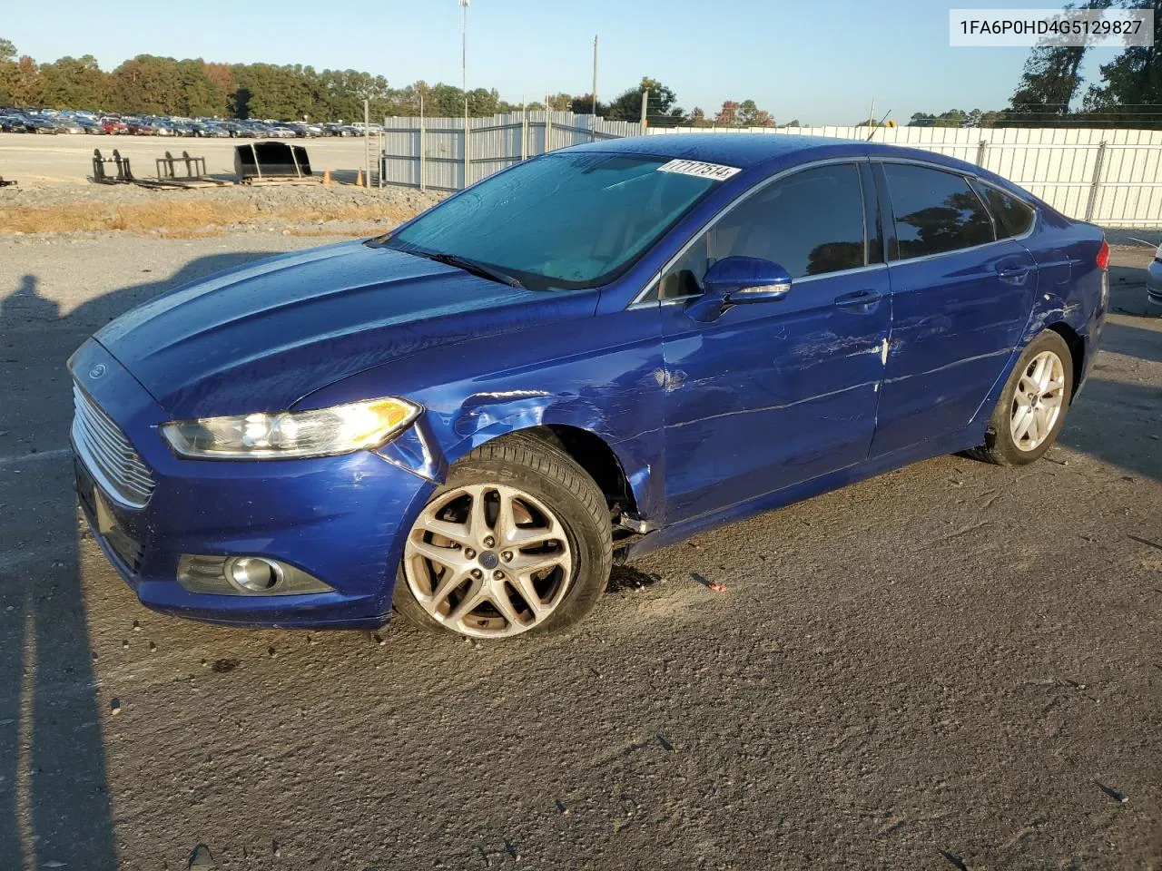 2016 Ford Fusion Se VIN: 1FA6P0HD4G5129827 Lot: 77177514