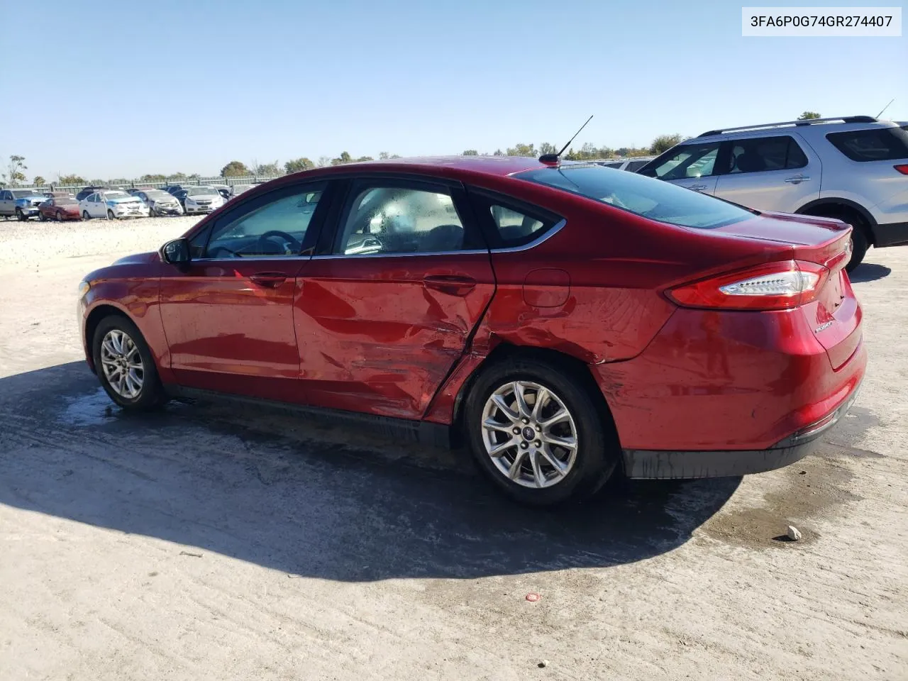 2016 Ford Fusion S VIN: 3FA6P0G74GR274407 Lot: 77222054