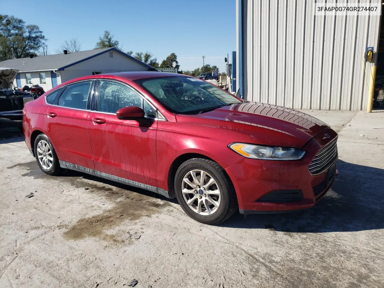 2016 Ford Fusion S VIN: 3FA6P0G74GR274407 Lot: 77222054