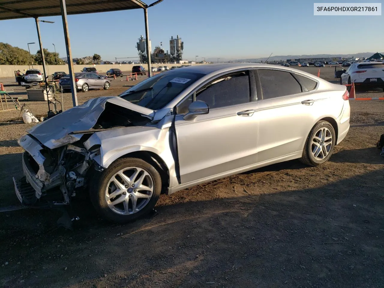 2016 Ford Fusion Se VIN: 3FA6P0HDXGR217861 Lot: 77232214