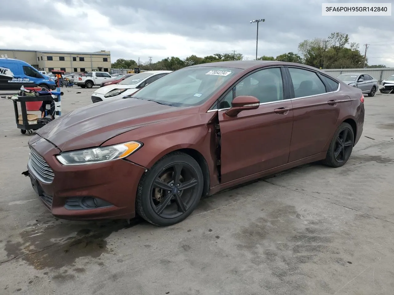 2016 Ford Fusion Se VIN: 3FA6P0H95GR142840 Lot: 77854234