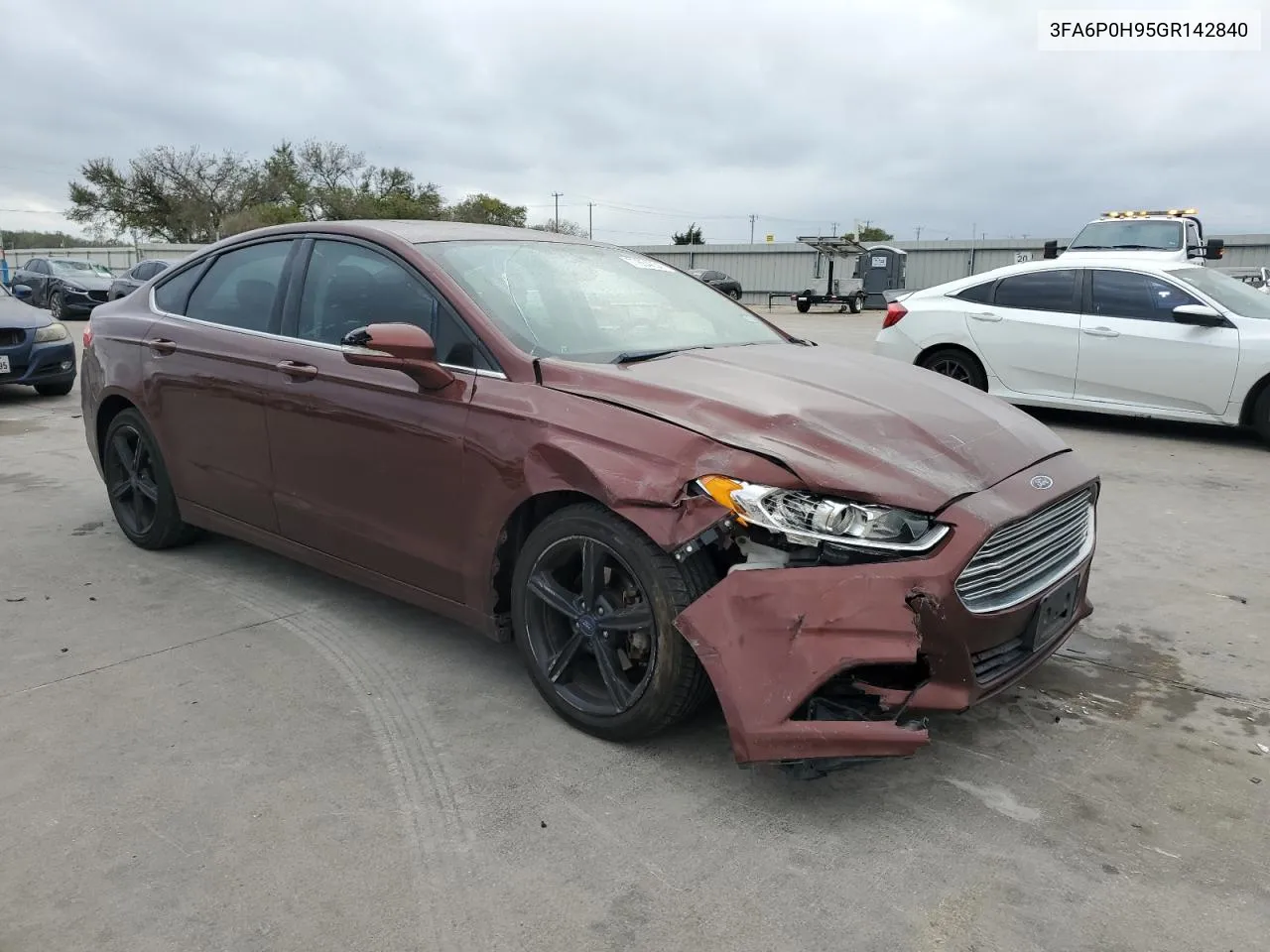 2016 Ford Fusion Se VIN: 3FA6P0H95GR142840 Lot: 77854234