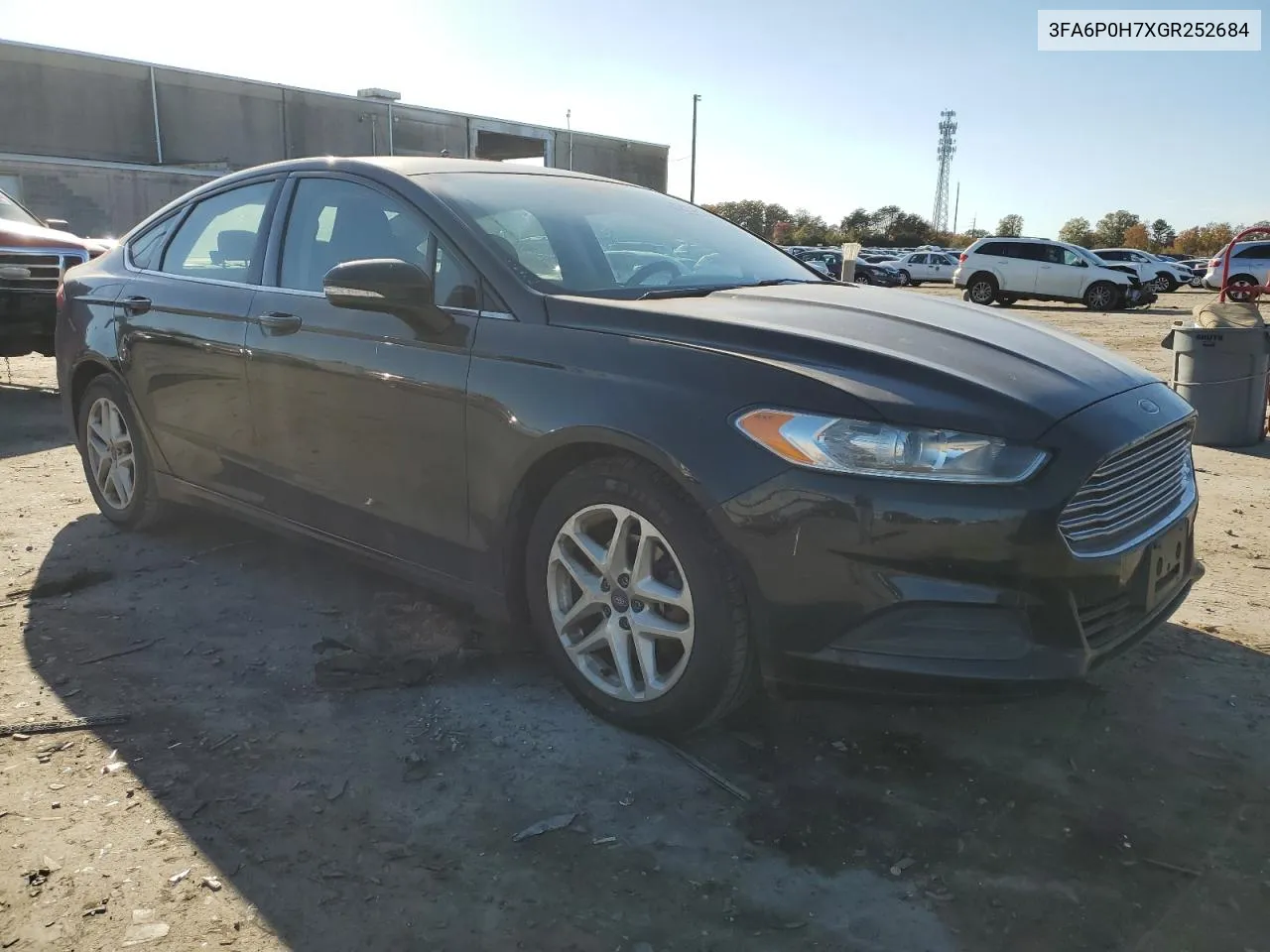 2016 Ford Fusion Se VIN: 3FA6P0H7XGR252684 Lot: 78124814