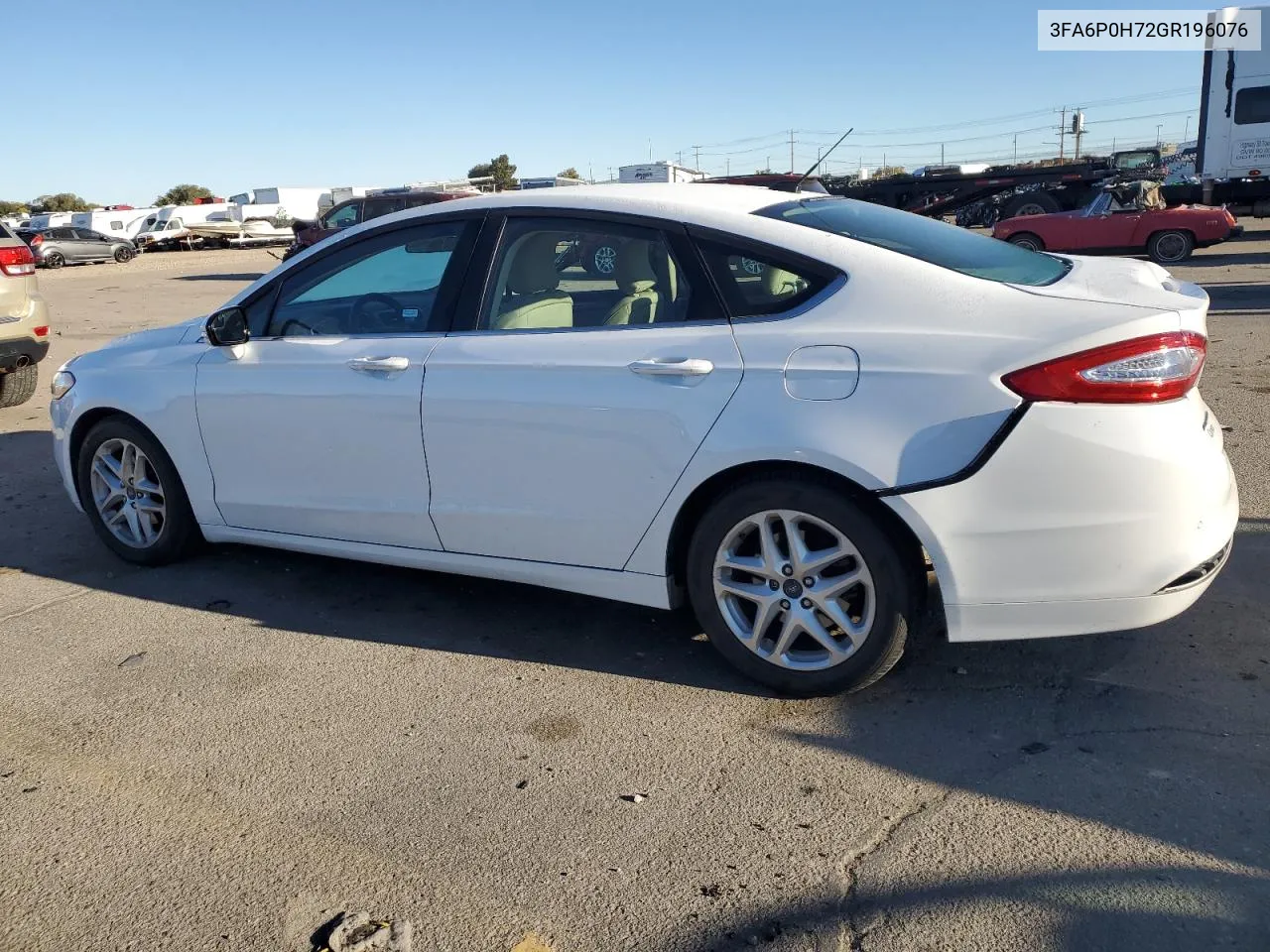 2016 Ford Fusion Se VIN: 3FA6P0H72GR196076 Lot: 78285274