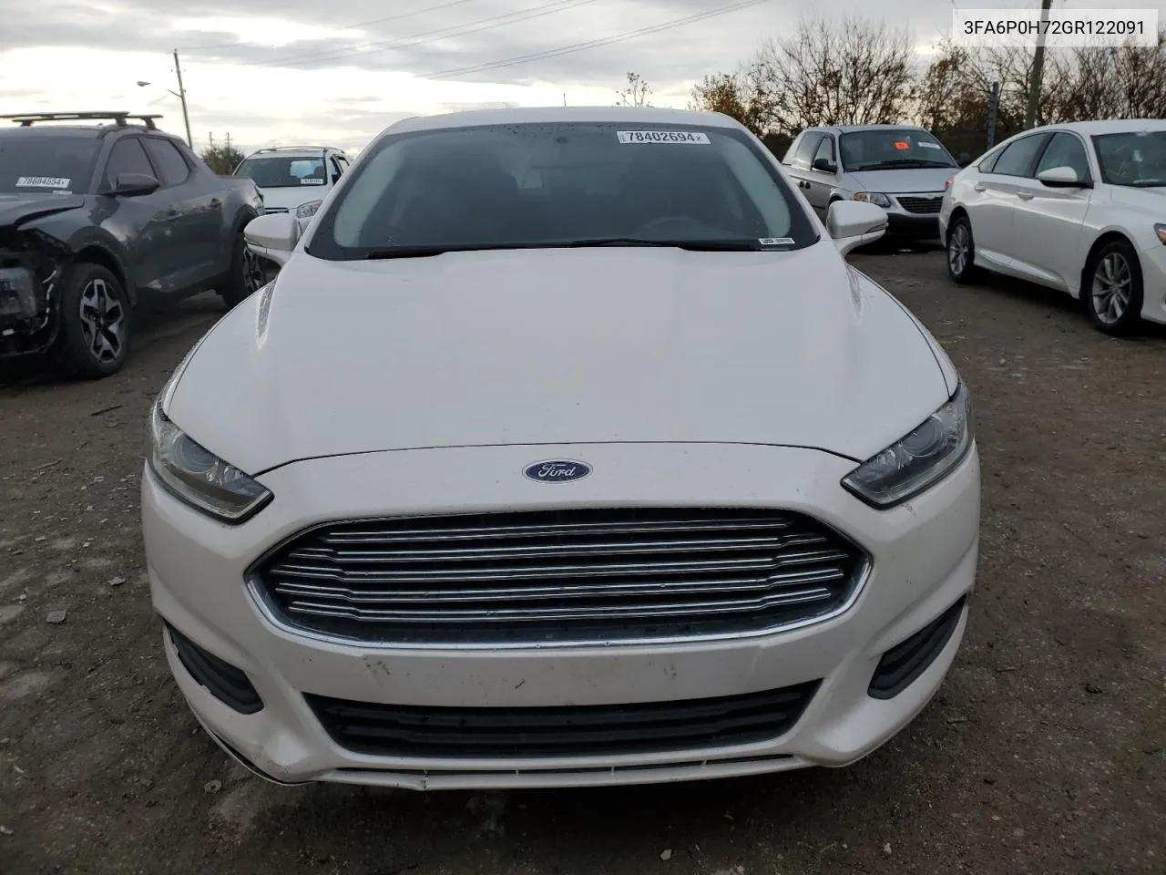 2016 Ford Fusion Se VIN: 3FA6P0H72GR122091 Lot: 78402694