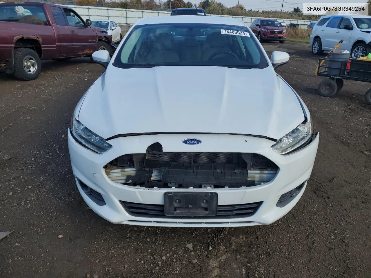 2016 Ford Fusion S VIN: 3FA6P0G78GR349254 Lot: 78405024