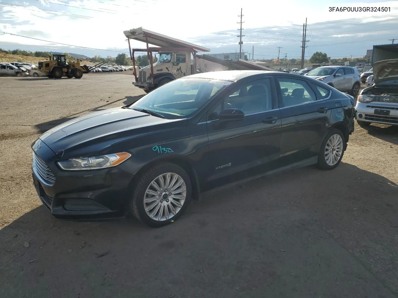 2016 Ford Fusion S Hybrid VIN: 3FA6P0UU3GR324501 Lot: 78483124