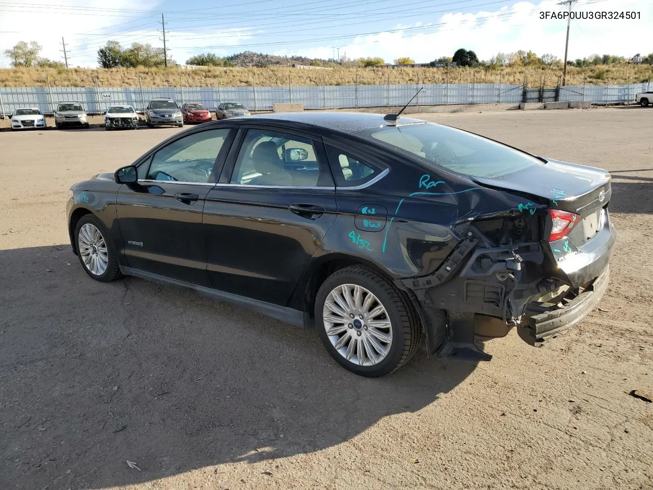 2016 Ford Fusion S Hybrid VIN: 3FA6P0UU3GR324501 Lot: 78483124