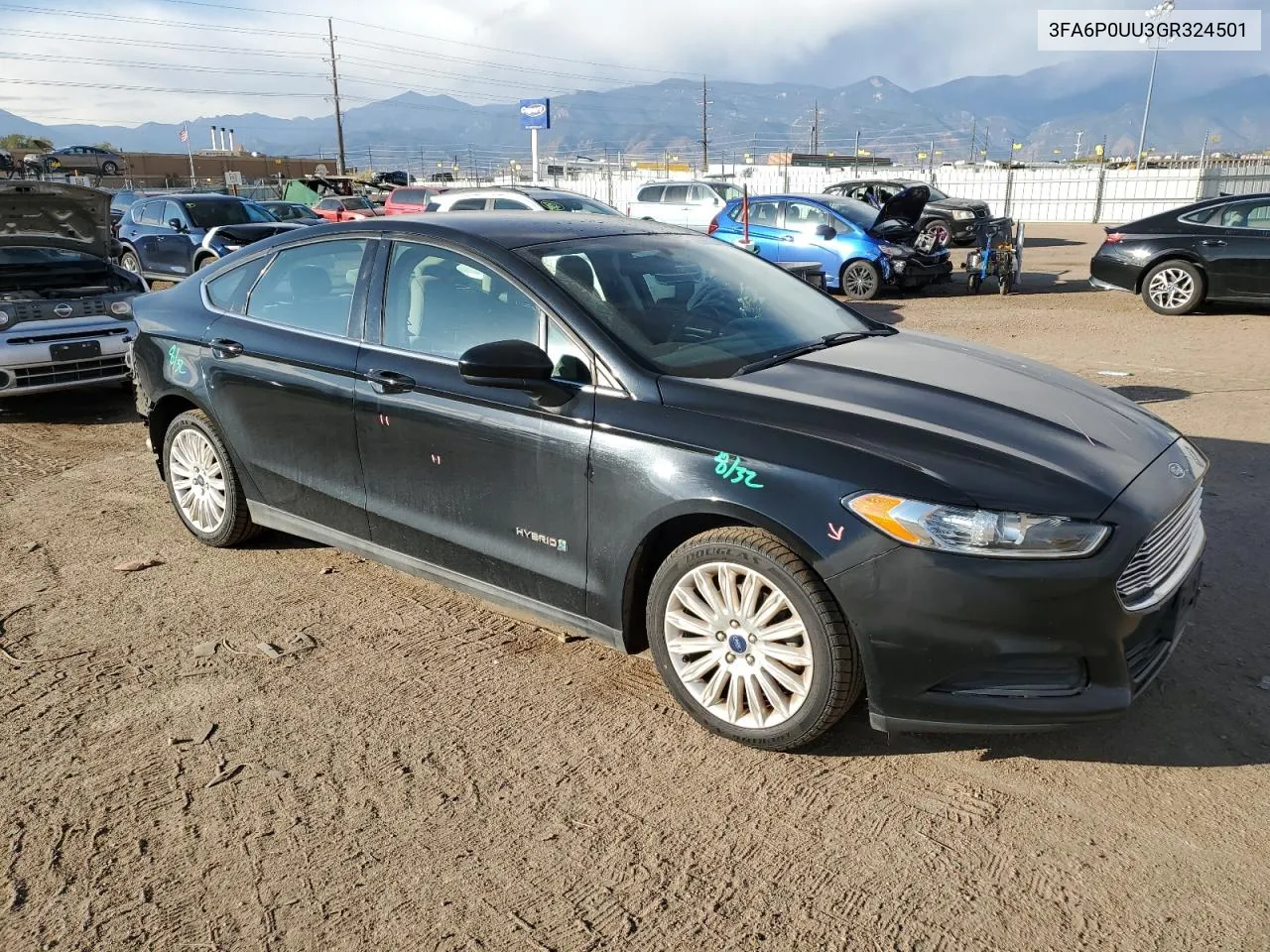 2016 Ford Fusion S Hybrid VIN: 3FA6P0UU3GR324501 Lot: 78483124