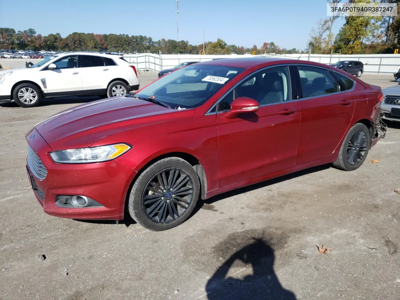 2016 Ford Fusion Se VIN: 3FA6P0T94GR387247 Lot: 78592534