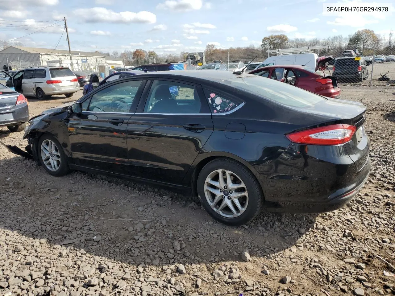 2016 Ford Fusion Se VIN: 3FA6P0H76GR294978 Lot: 78647834