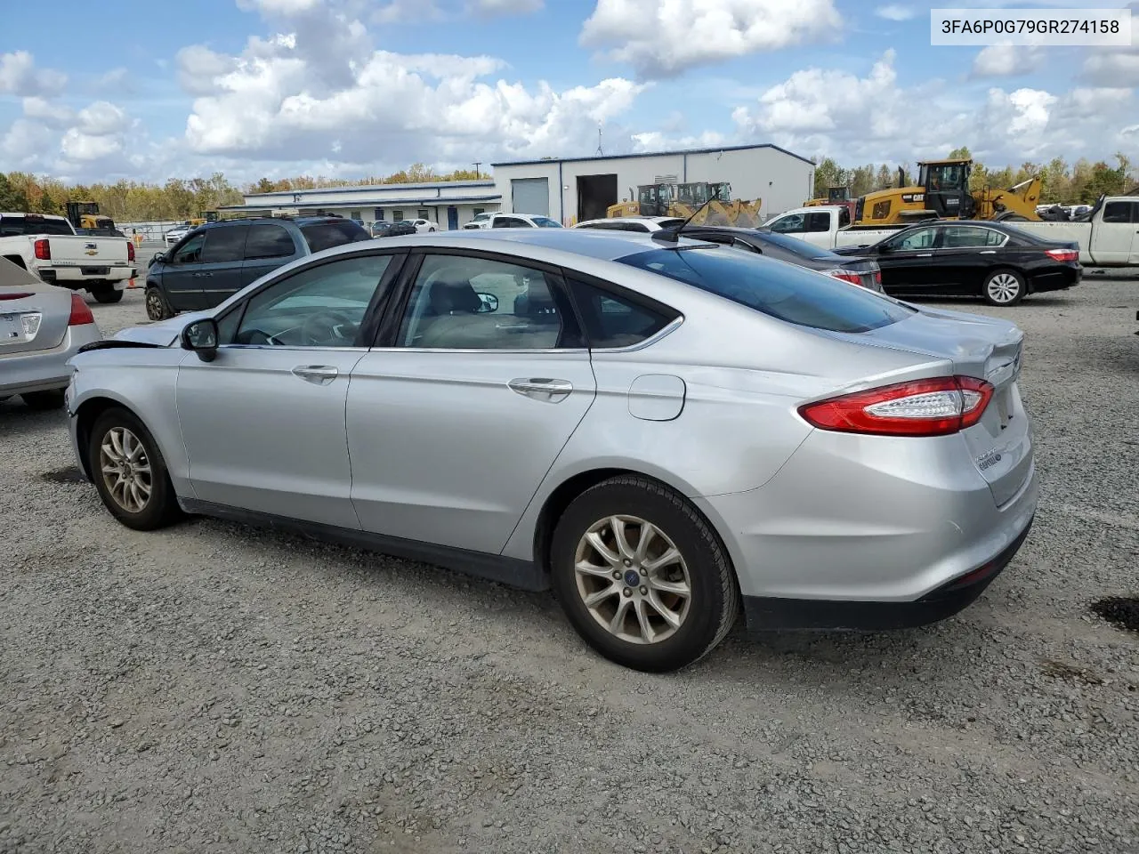 2016 Ford Fusion S VIN: 3FA6P0G79GR274158 Lot: 78846794