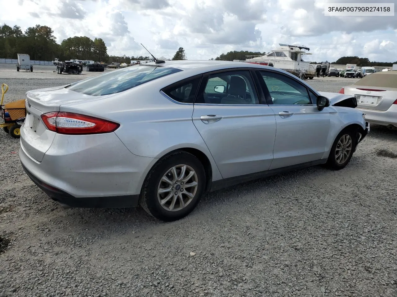 2016 Ford Fusion S VIN: 3FA6P0G79GR274158 Lot: 78846794