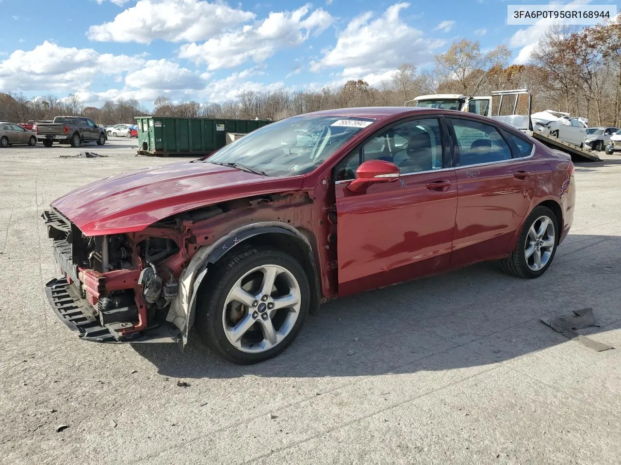 2016 Ford Fusion Se VIN: 3FA6P0T95GR168944 Lot: 78857994