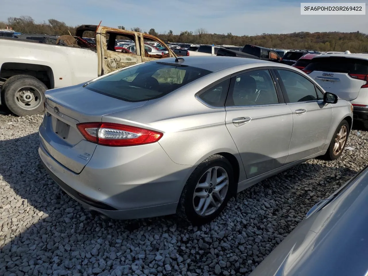 2016 Ford Fusion Se VIN: 3FA6P0HD2GR269422 Lot: 79206124