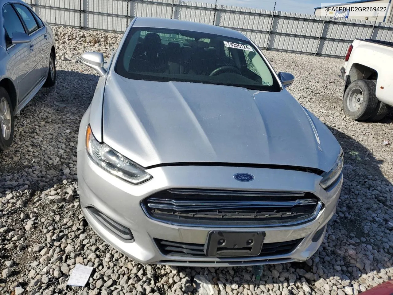 2016 Ford Fusion Se VIN: 3FA6P0HD2GR269422 Lot: 79206124