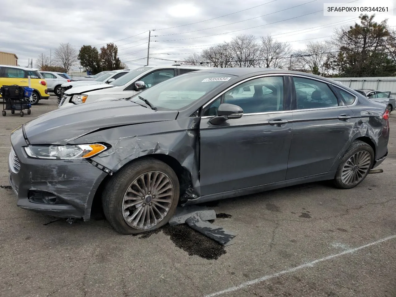 2016 Ford Fusion Titanium VIN: 3FA6P0K91GR344261 Lot: 79355534