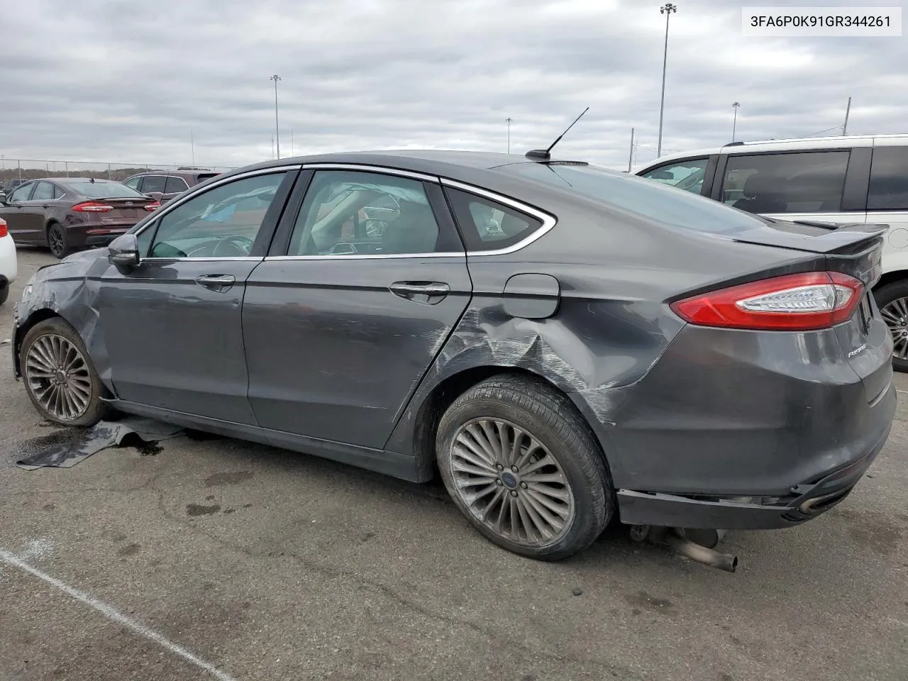 2016 Ford Fusion Titanium VIN: 3FA6P0K91GR344261 Lot: 79355534