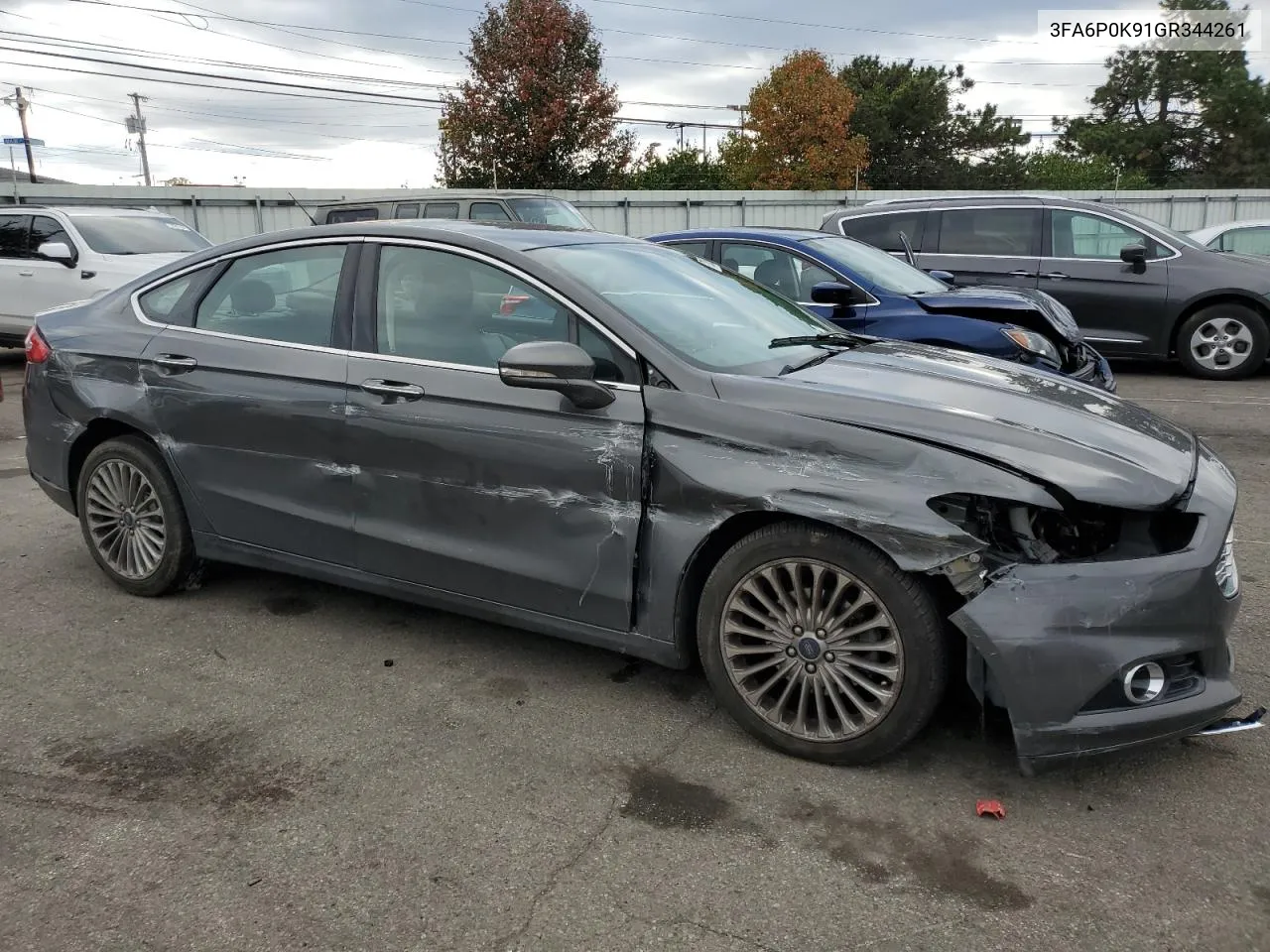 2016 Ford Fusion Titanium VIN: 3FA6P0K91GR344261 Lot: 79355534