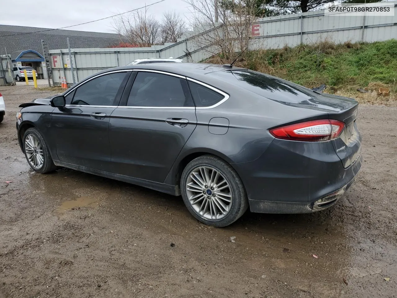 2016 Ford Fusion Se VIN: 3FA6P0T98GR270853 Lot: 79720054