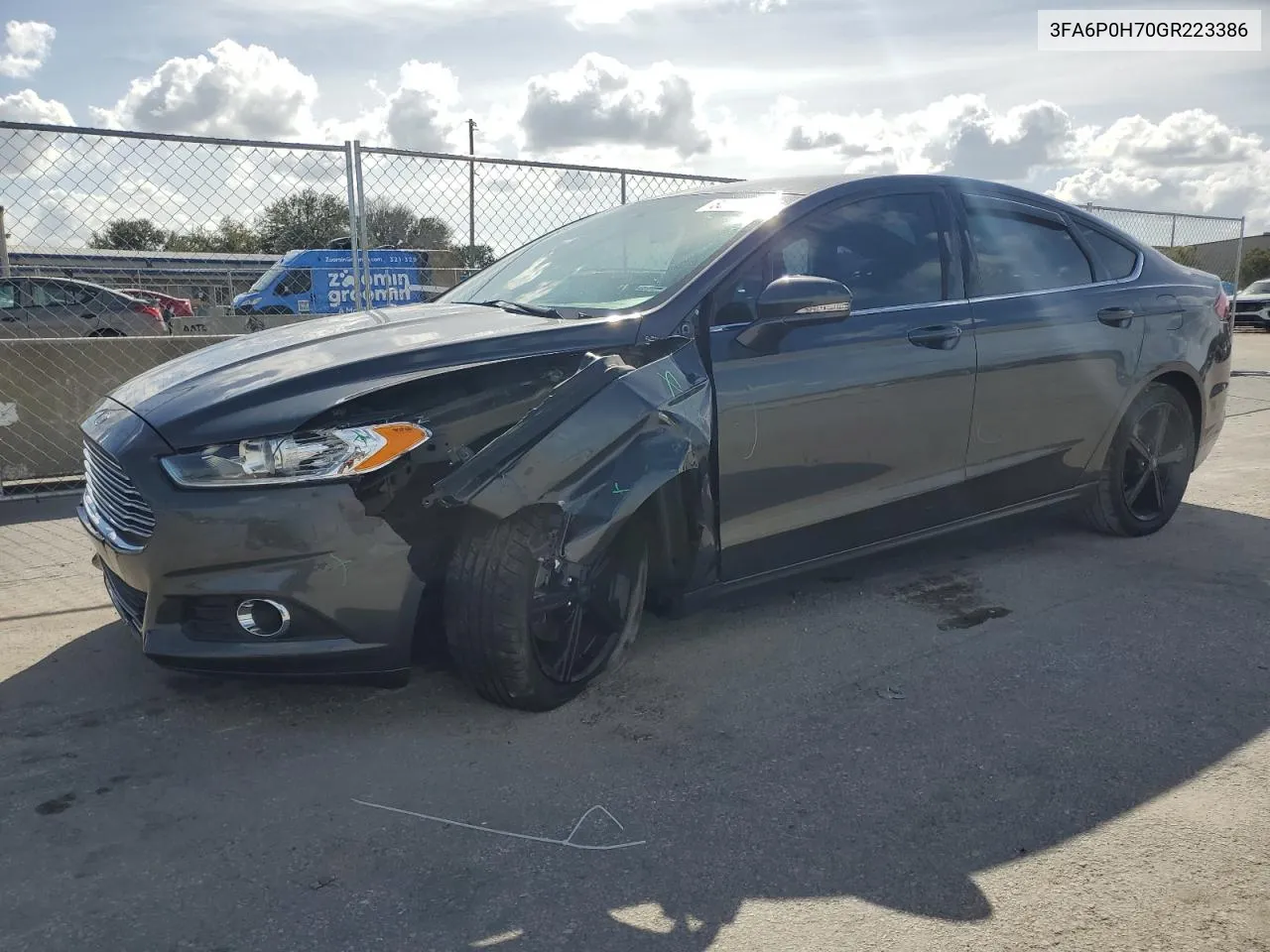 2016 Ford Fusion Se VIN: 3FA6P0H70GR223386 Lot: 80142414