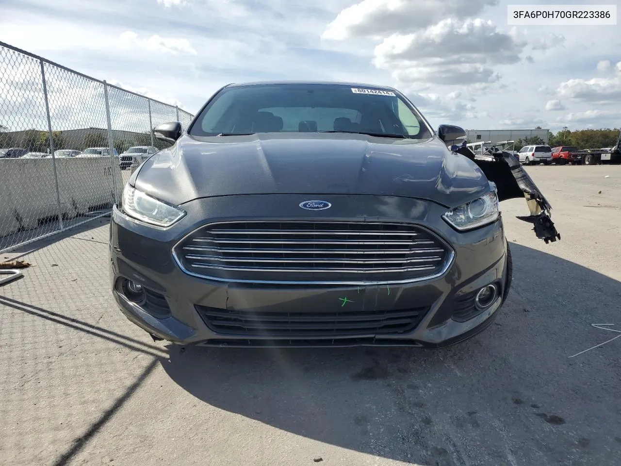 2016 Ford Fusion Se VIN: 3FA6P0H70GR223386 Lot: 80142414