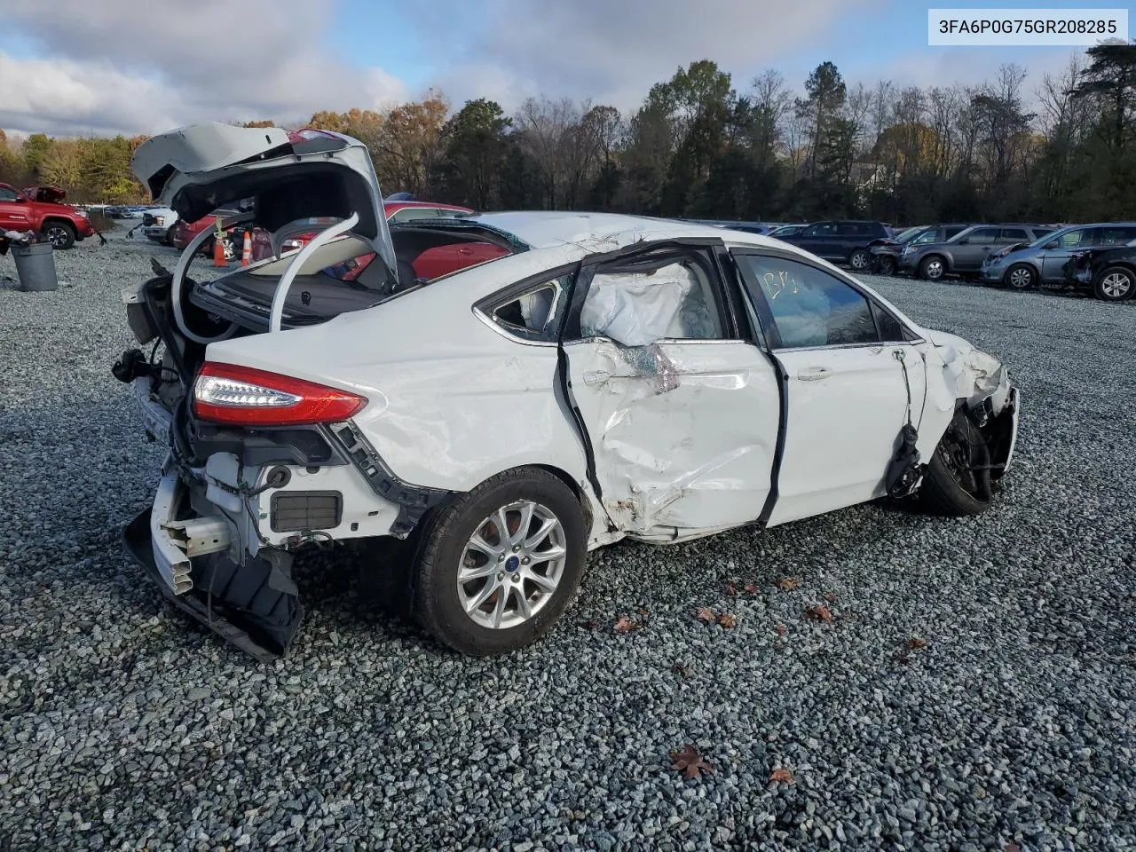 2016 Ford Fusion S VIN: 3FA6P0G75GR208285 Lot: 80757494