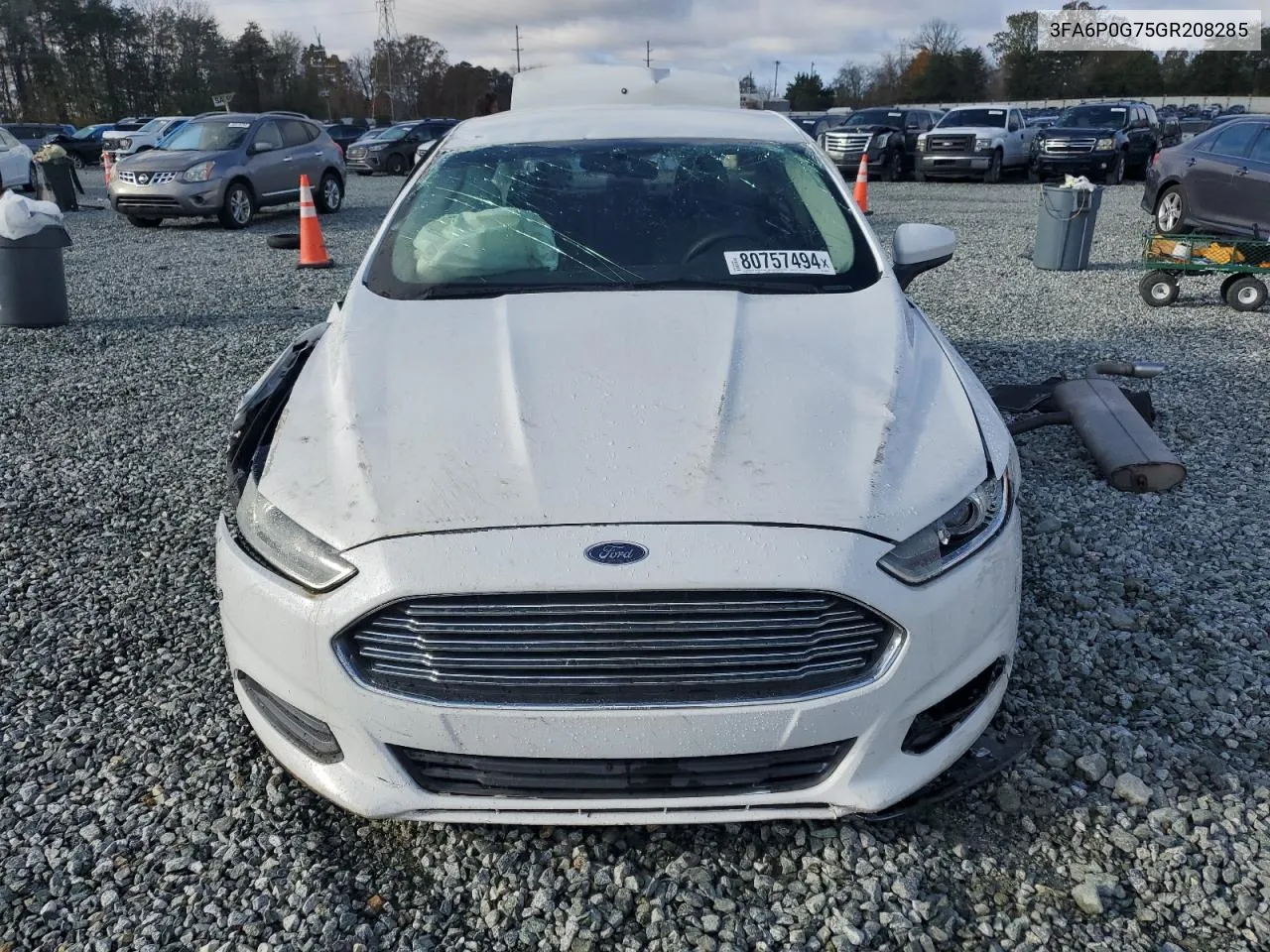 2016 Ford Fusion S VIN: 3FA6P0G75GR208285 Lot: 80757494