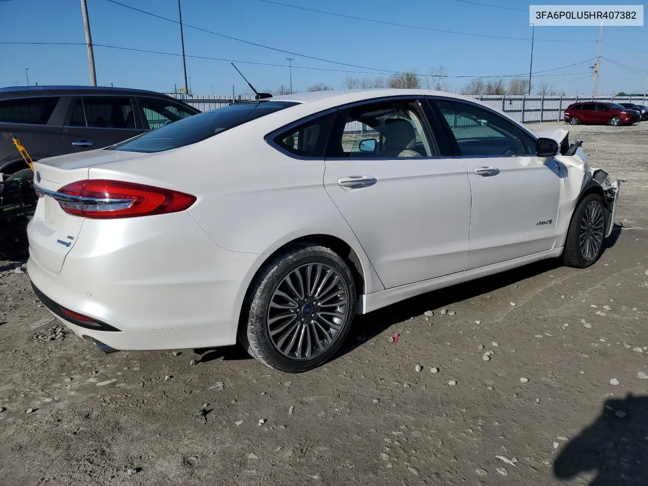 2017 Ford Fusion Se Hybrid VIN: 3FA6P0LU5HR407382 Lot: 45960974