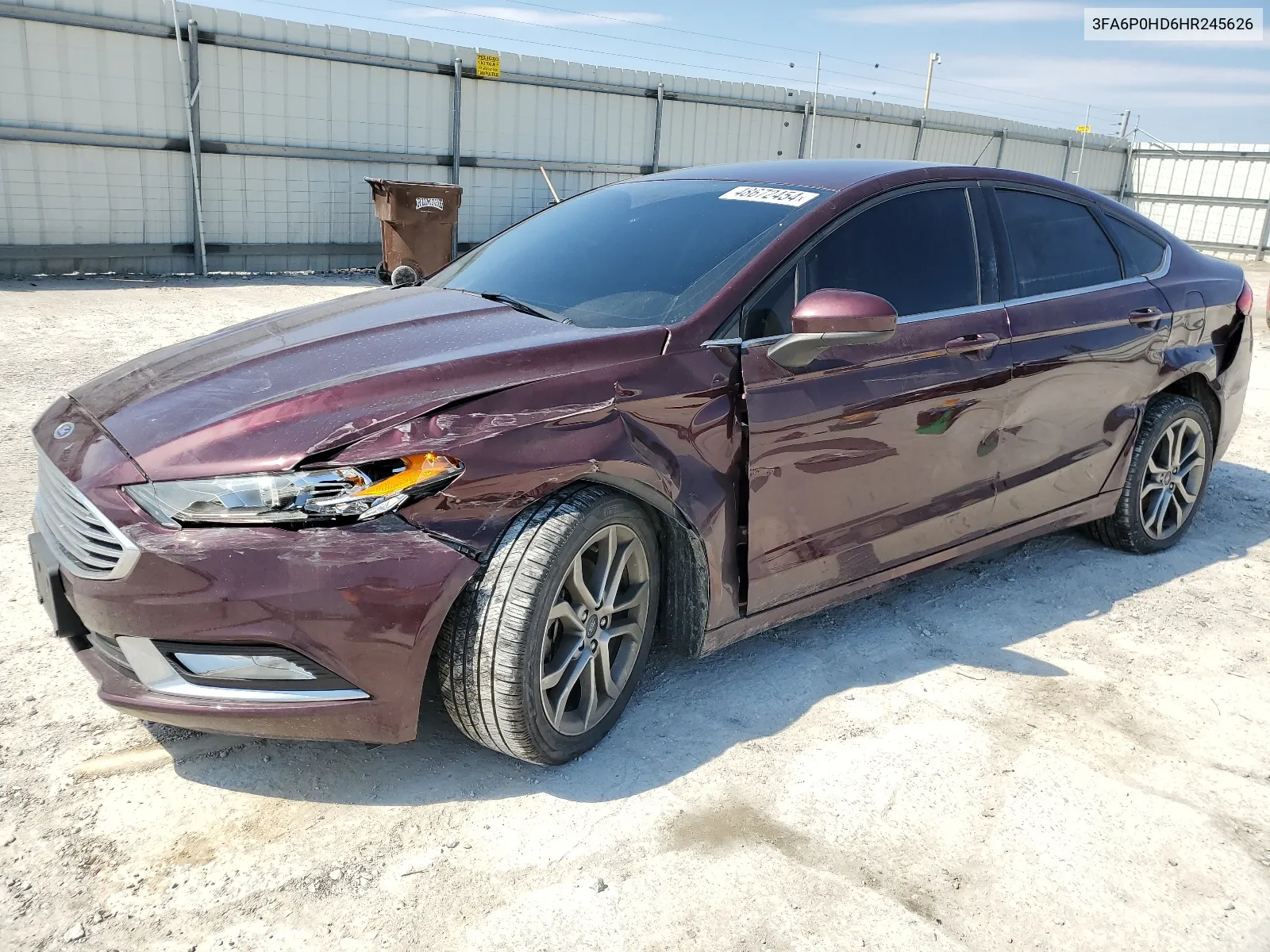 2017 Ford Fusion Se VIN: 3FA6P0HD6HR245626 Lot: 48672454