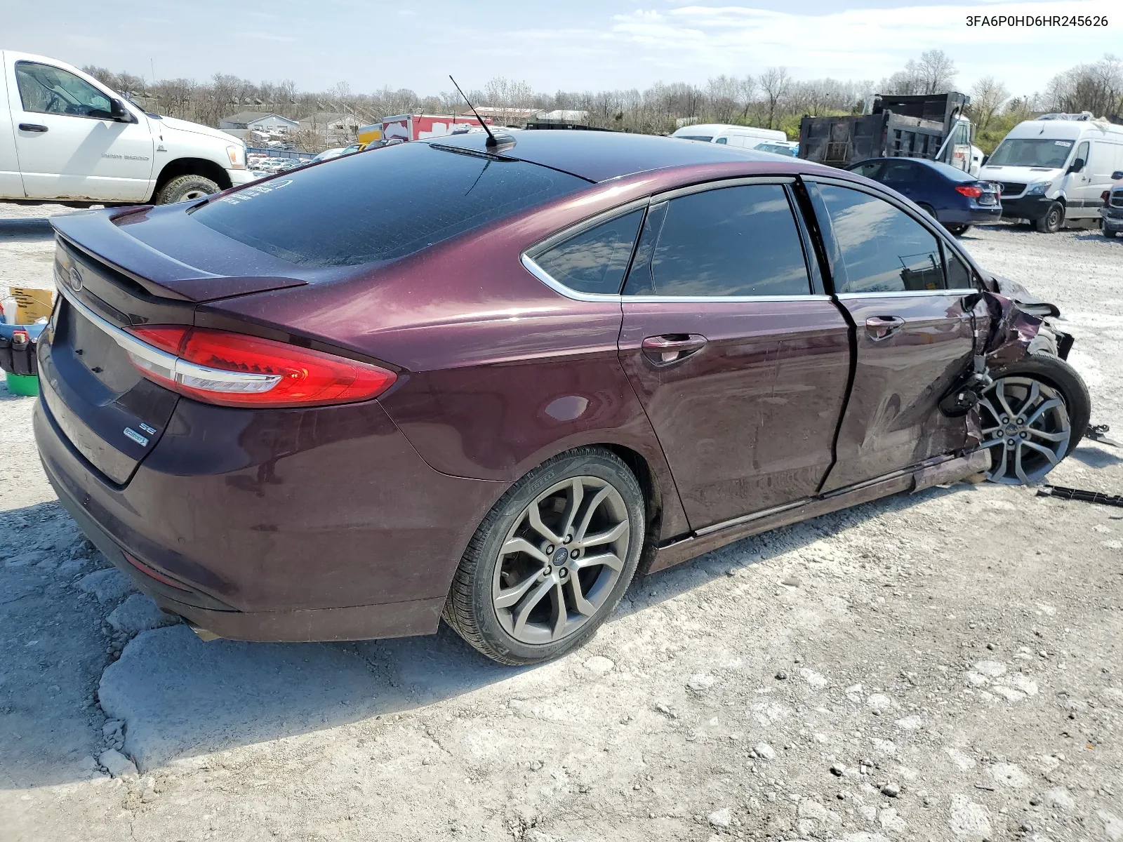 2017 Ford Fusion Se VIN: 3FA6P0HD6HR245626 Lot: 48672454