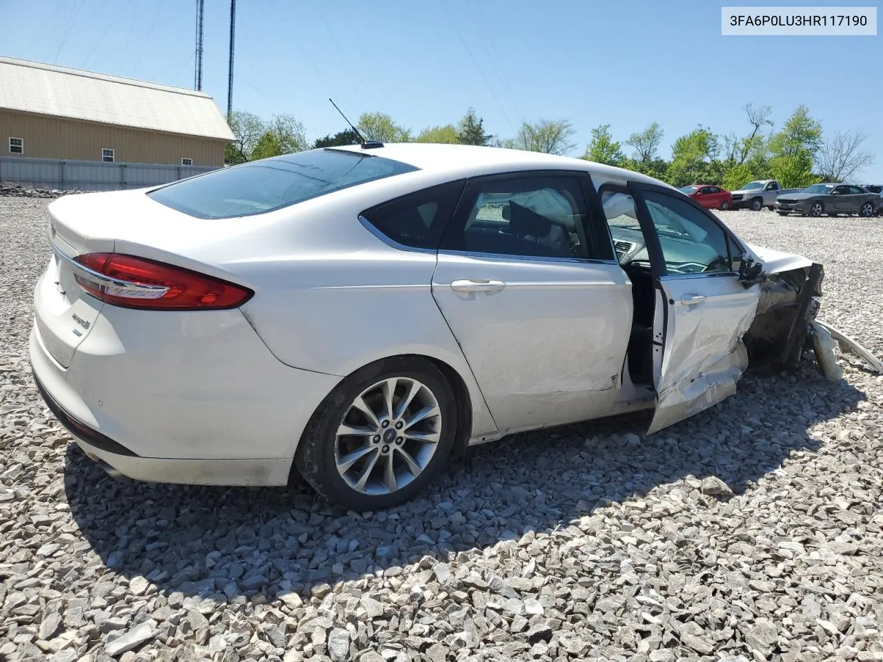 2017 Ford Fusion Se Hybrid VIN: 3FA6P0LU3HR117190 Lot: 48920114