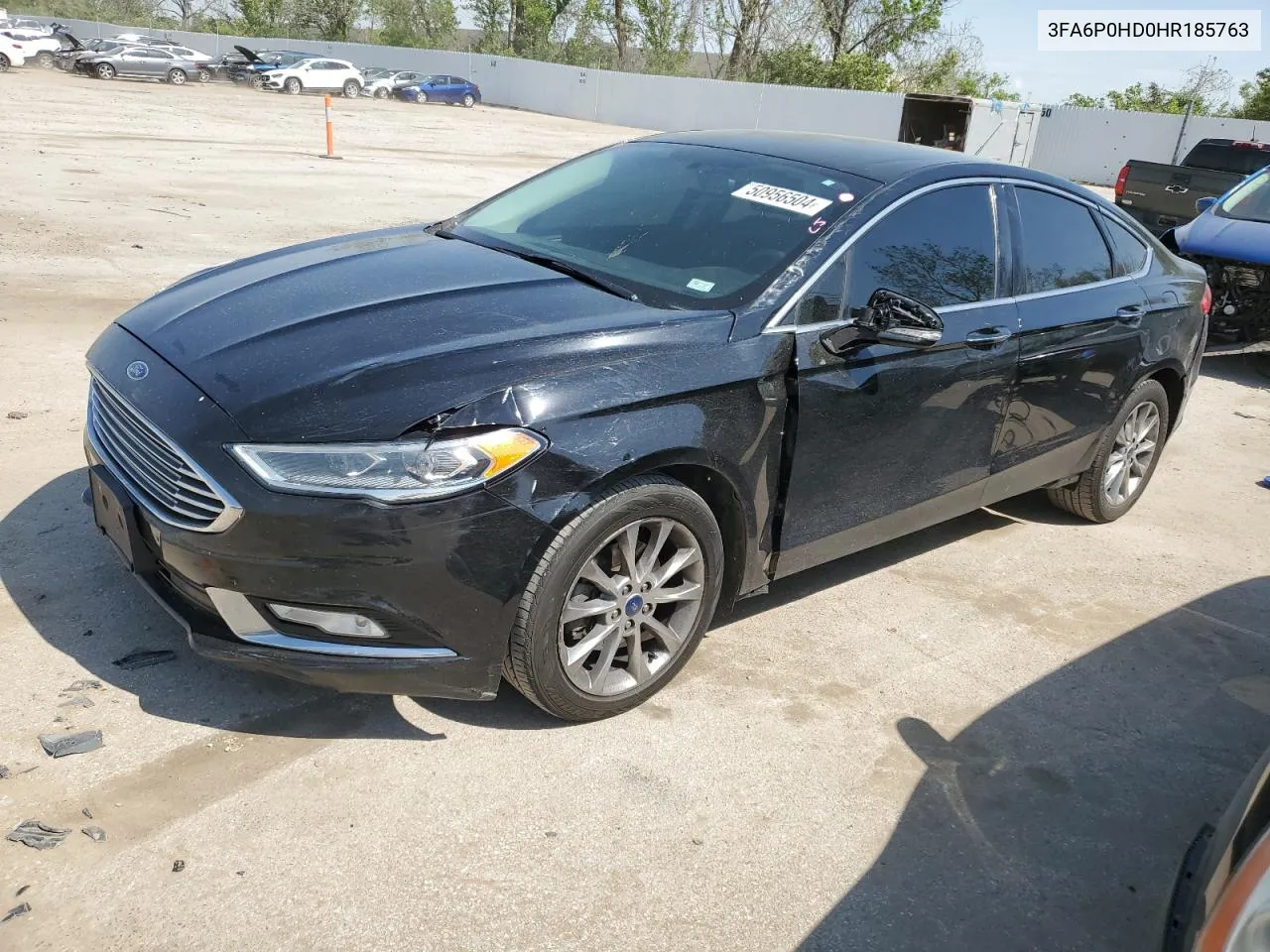 2017 Ford Fusion Se VIN: 3FA6P0HD0HR185763 Lot: 50956504