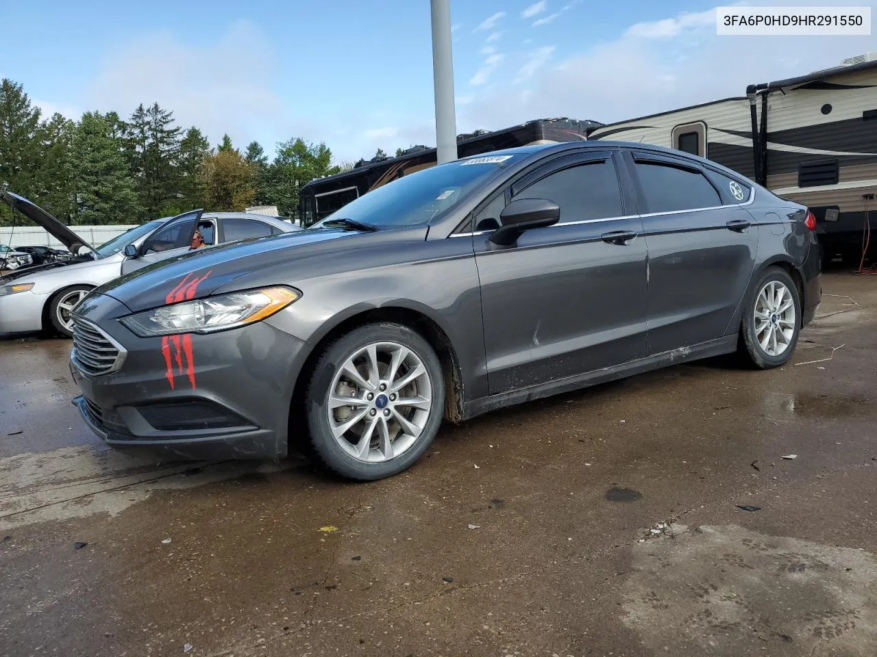 2017 Ford Fusion Se VIN: 3FA6P0HD9HR291550 Lot: 53063874