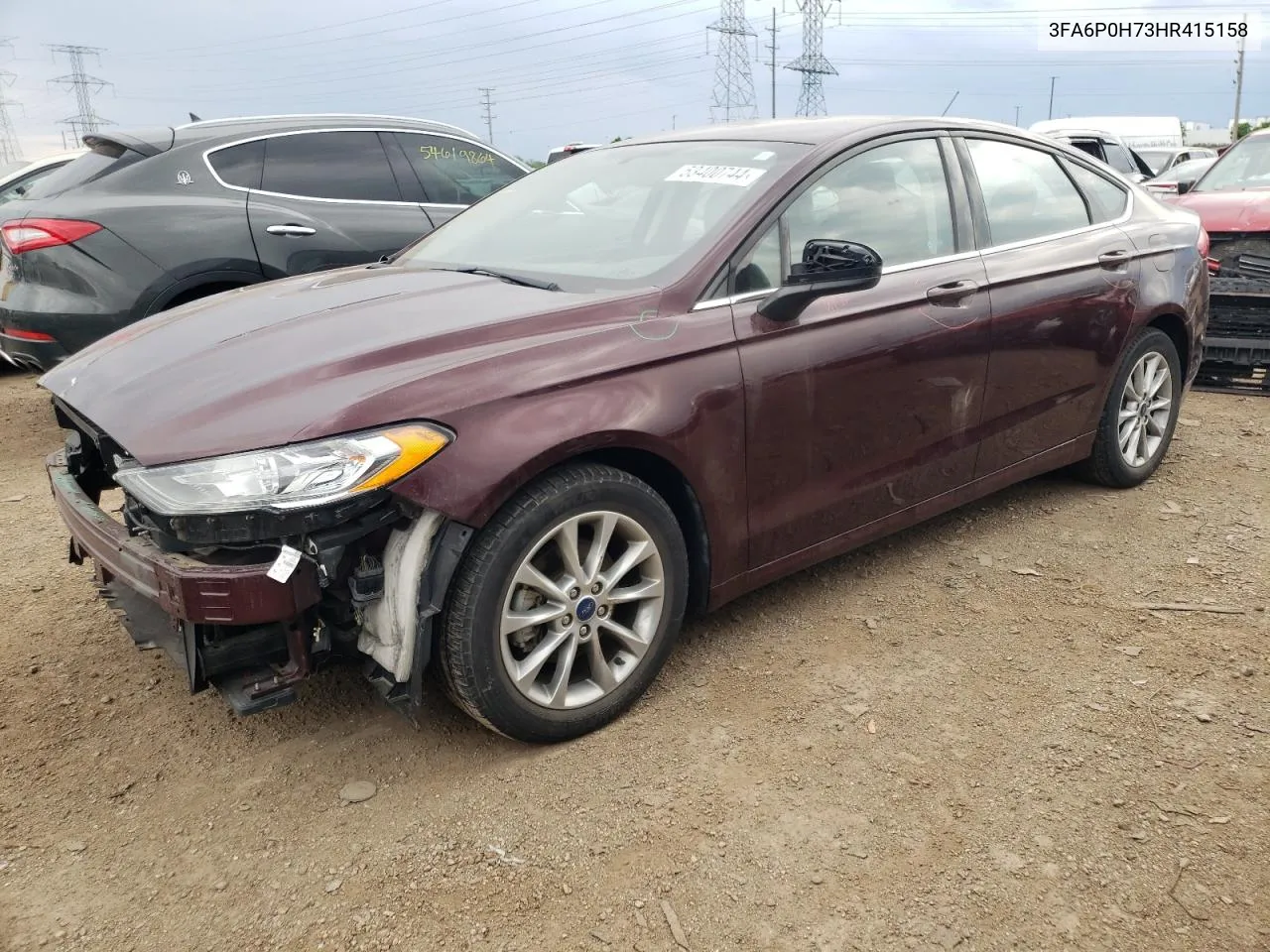 2017 Ford Fusion Se VIN: 3FA6P0H73HR415158 Lot: 53400744