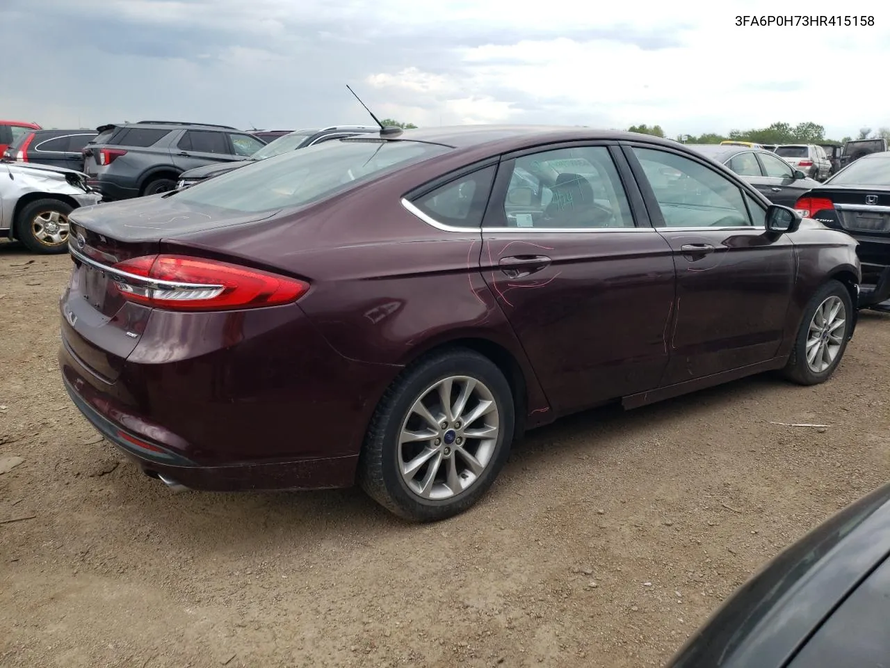 2017 Ford Fusion Se VIN: 3FA6P0H73HR415158 Lot: 53400744