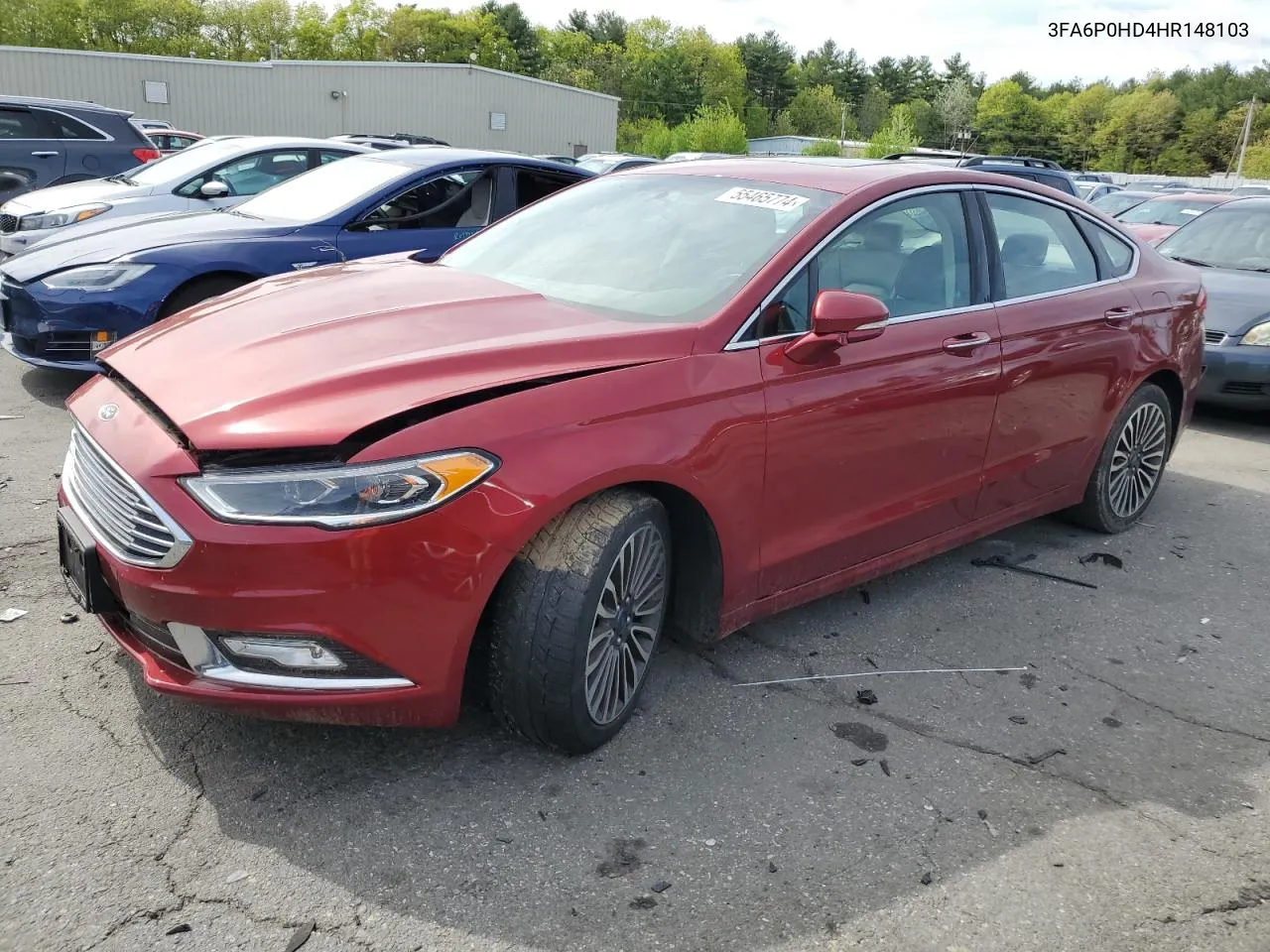 2017 Ford Fusion Se VIN: 3FA6P0HD4HR148103 Lot: 55465774