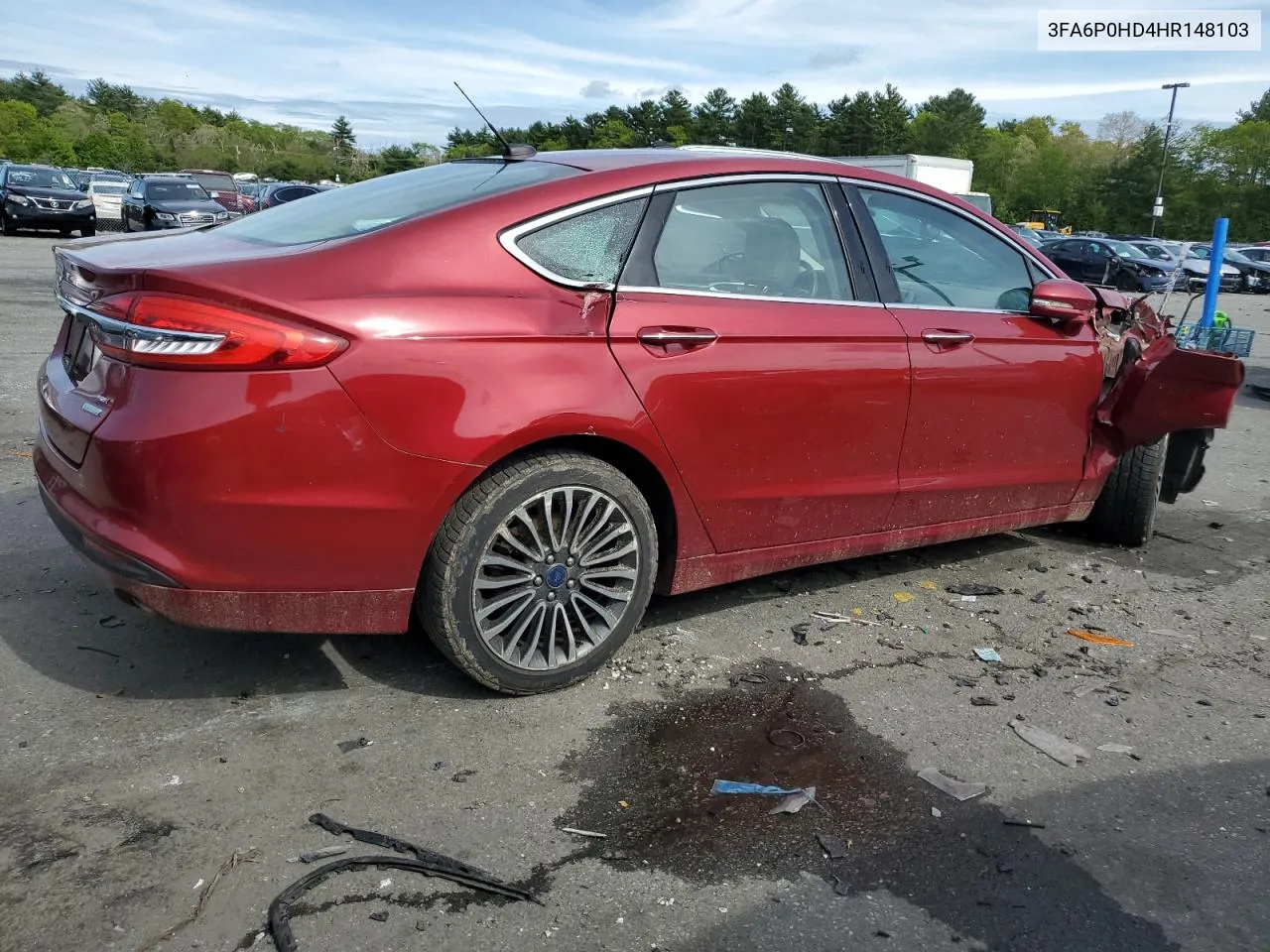 2017 Ford Fusion Se VIN: 3FA6P0HD4HR148103 Lot: 55465774