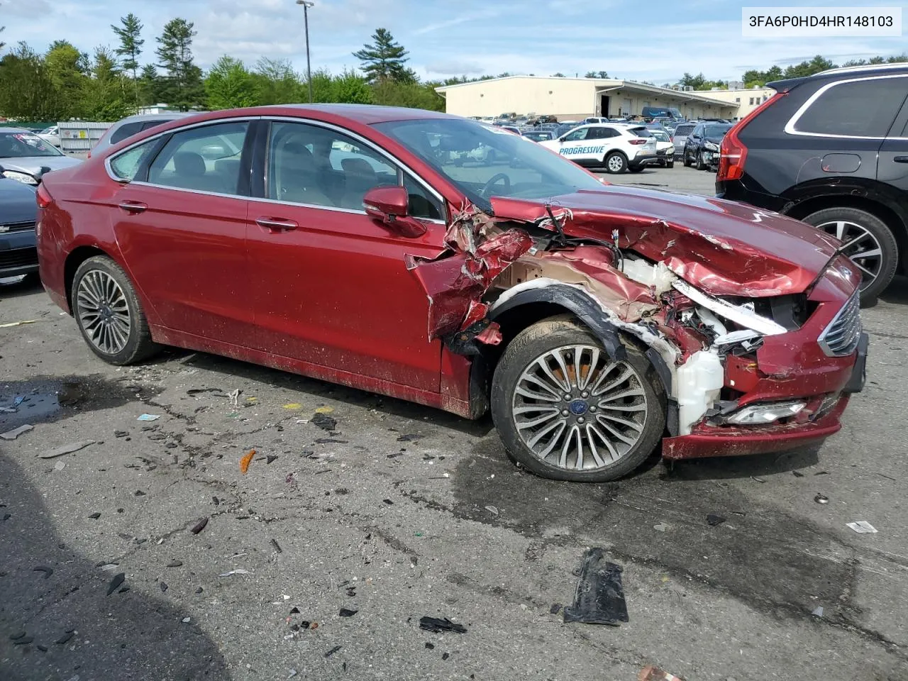 2017 Ford Fusion Se VIN: 3FA6P0HD4HR148103 Lot: 55465774