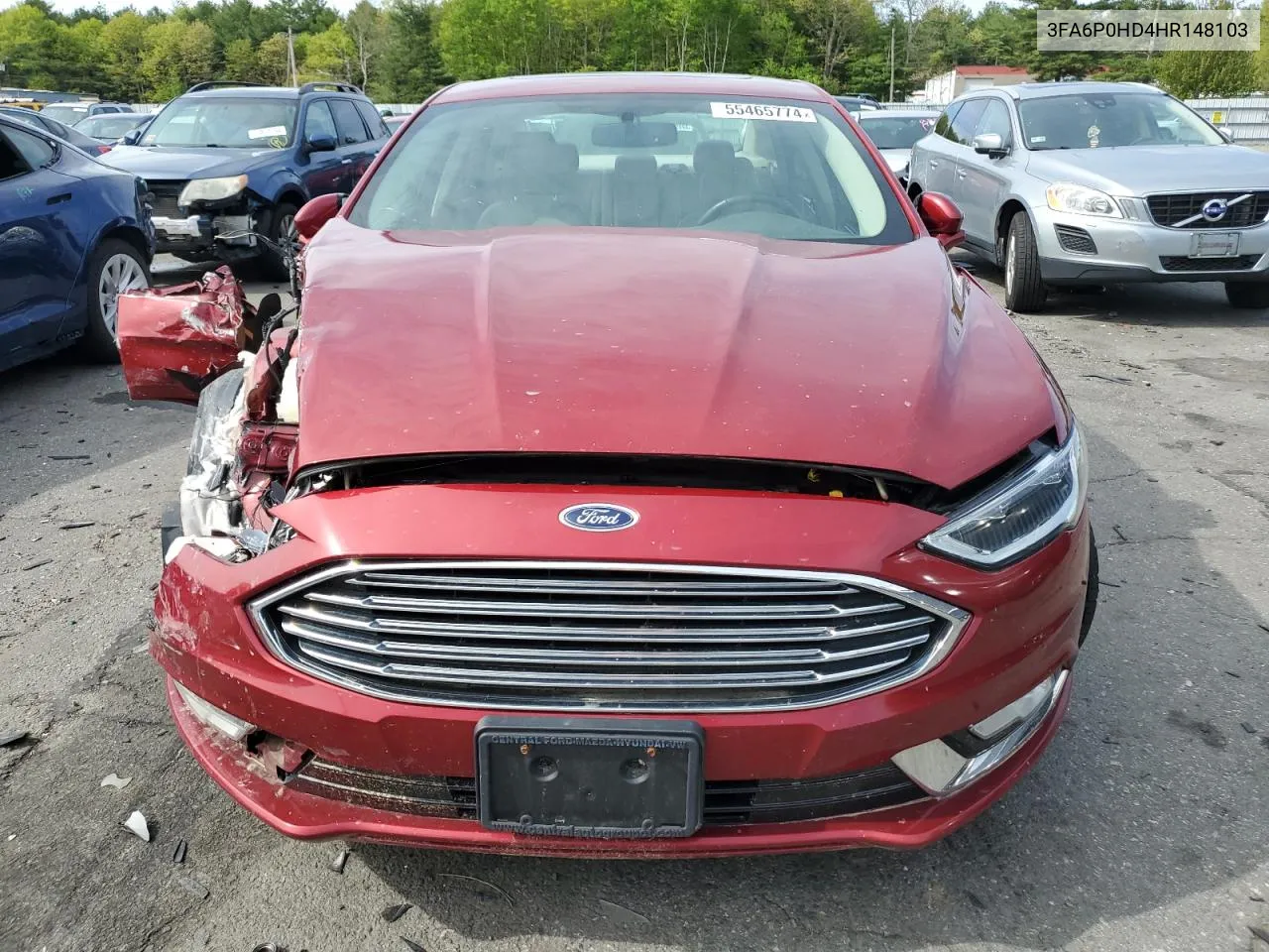 2017 Ford Fusion Se VIN: 3FA6P0HD4HR148103 Lot: 55465774