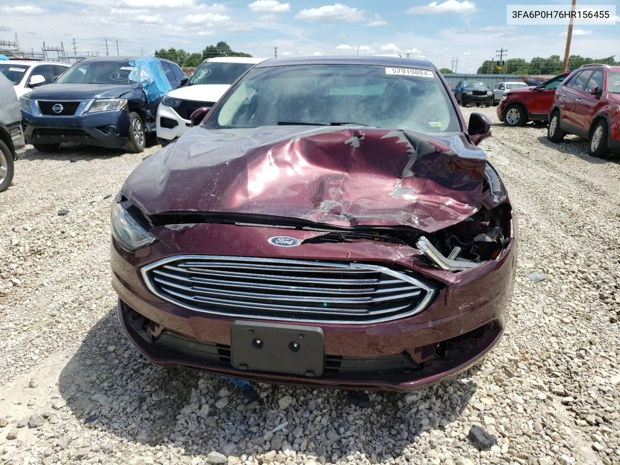 2017 Ford Fusion Se VIN: 3FA6P0H76HR156455 Lot: 57919884